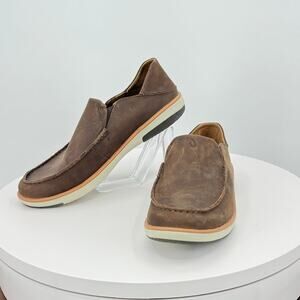 Olukai KALIA Slip On Shoes Men Size 11.5 M 10453-6363 Dark Wood Drop In Heel